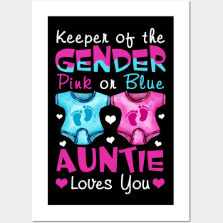 Keeper Of The Gender Auntie Loves You Baby Announcement Aunt Posters and Art